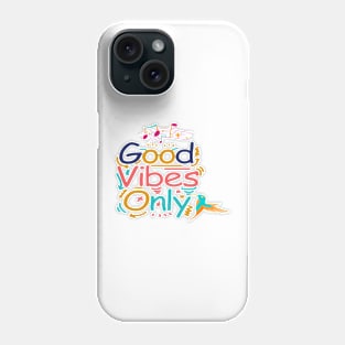 Good Vibes with colourful bird and music tones. Phone Case