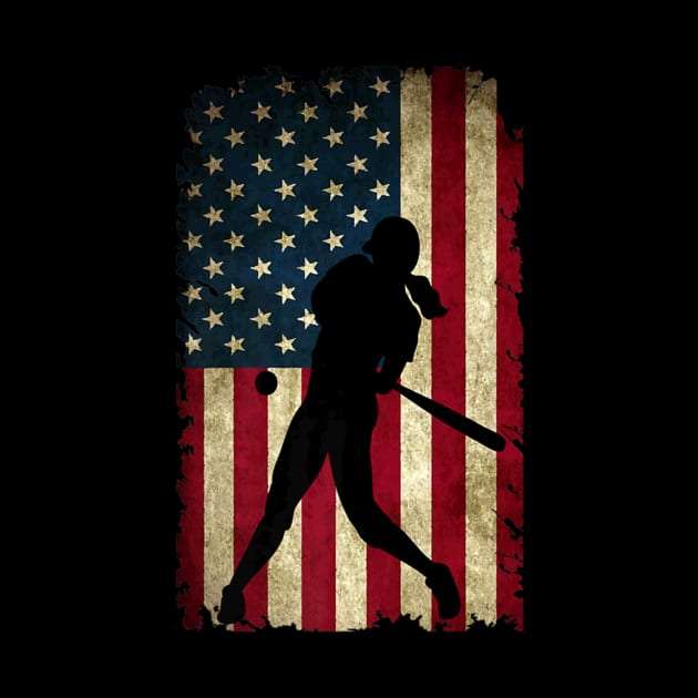 Girls Softballism USA Flag Softball Player by Magic Ball