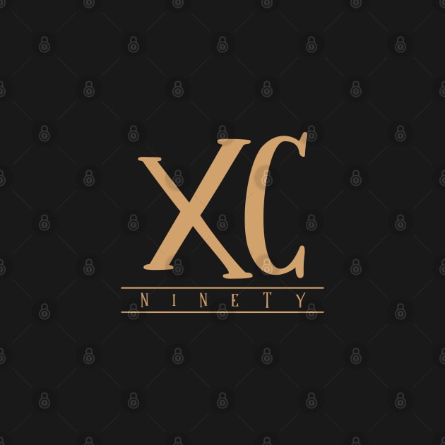 XC (Ninety) Gold Roman Numerals by VicEllisArt