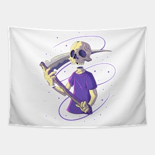 Japanese Sci-fi Skeleton 3 - Vector art illustration Tapestry