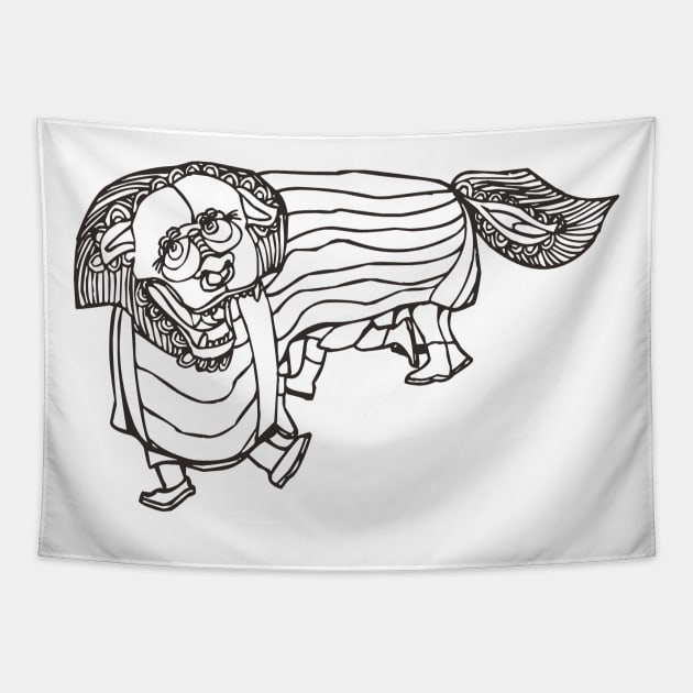 Lion Dance Tapestry by Hirasaki Store