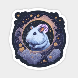 White Hamster at Night Time Magnet