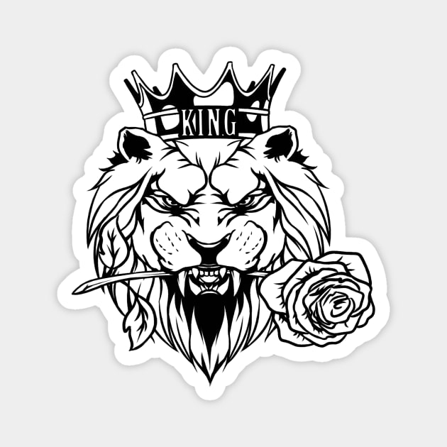 Lion, Rose, The King Magnet by Meechemax