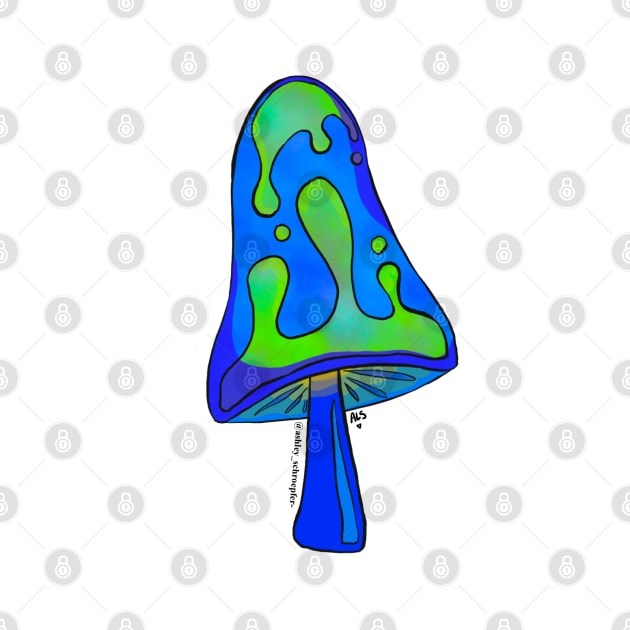 Lava Lamp Mushroom, Blue by Ashley Schroepfer