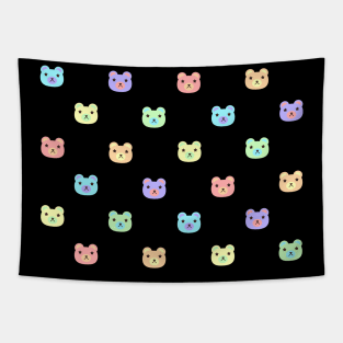 Mini Pastel Rainbow Cute Bear Pattern Tapestry