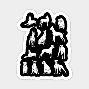 German dog white silhouette art design #4 Magnet