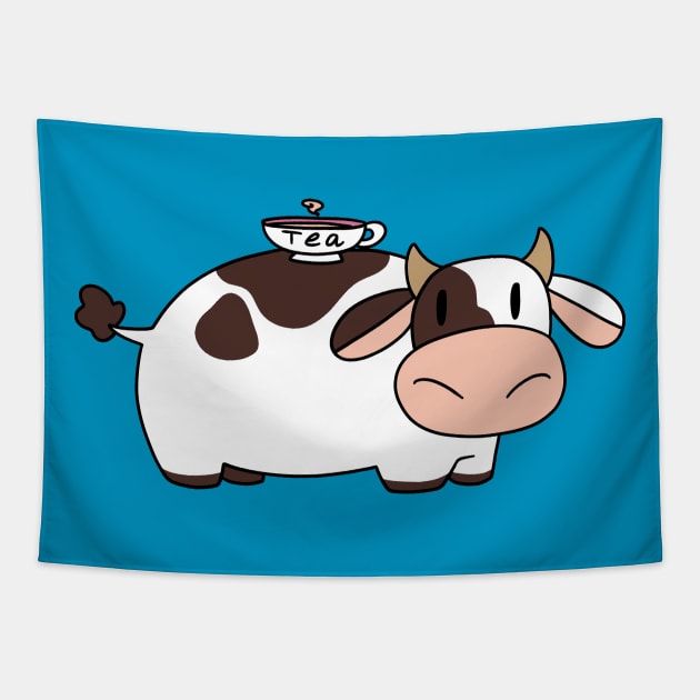 Teacup Cow Tapestry by saradaboru