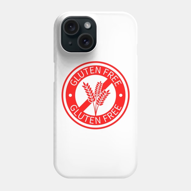 Red circle gluten free logo Phone Case by Gluten Free Traveller