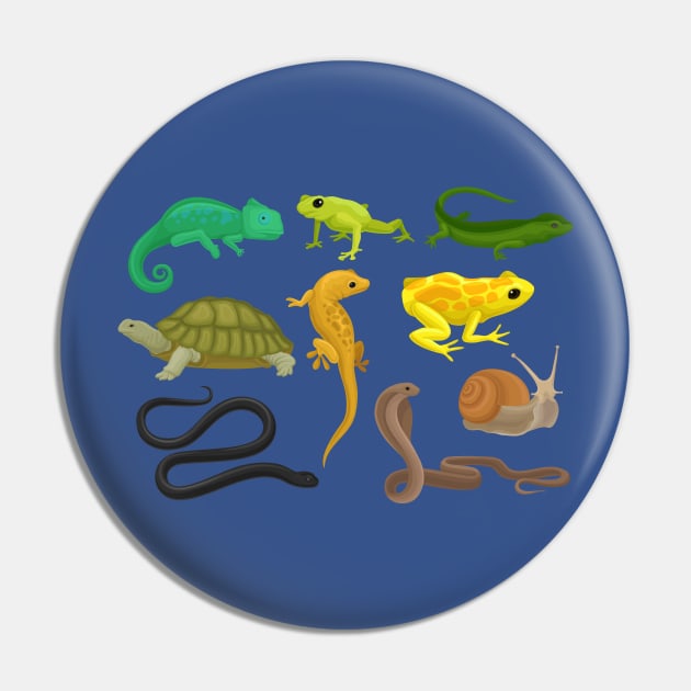 Reptile Amphibian Collection Pin by Mako Design 