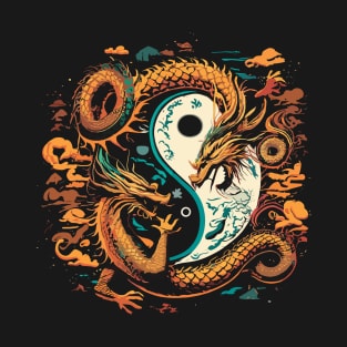 Chinese Year of the Dragon - Yin and Yang Design T-Shirt