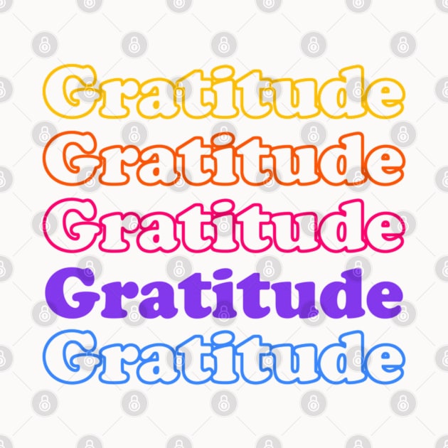 Gratitude Multiple Text Gradient Colors Minimalistic by Sassee Designs