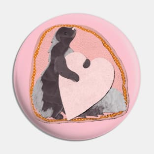 Paper Craft Valentine's Skunk Pin