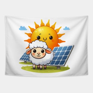 Solar Farm Illustration Tapestry