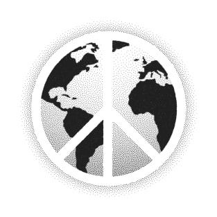 Earth Peace Negative Space Stipple T-Shirt