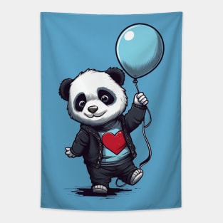 Little Baby Panda with Balloon Tapestry