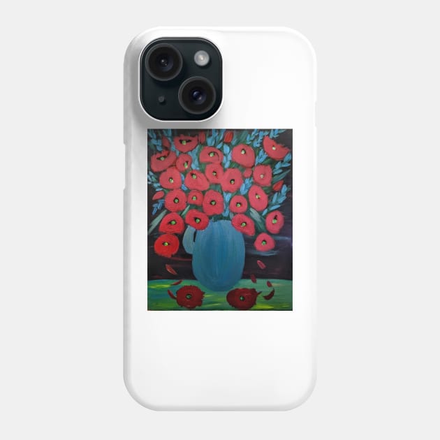 Metallic red poppies Phone Case by kkartwork