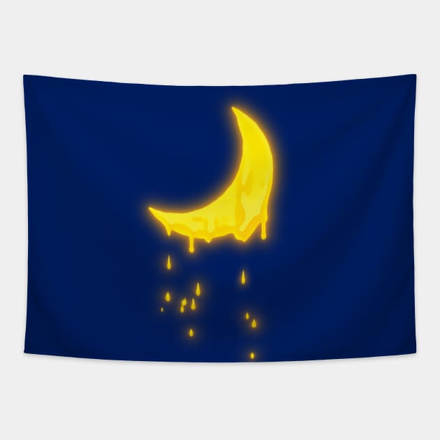 Beautiful melting crescent Moon Tapestry by Hafsa_Aly
