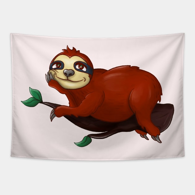 Funny Sloth Laziness Chill Tapestry by Foxxy Merch