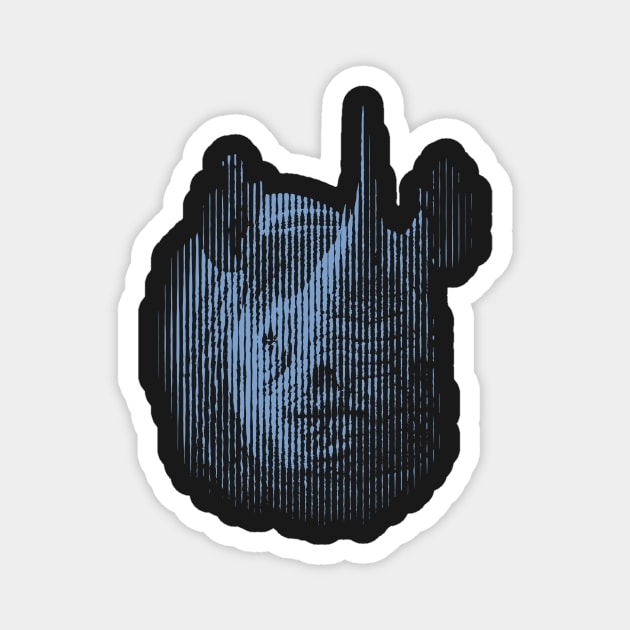 Black Rhino in Blue Magnet by scotch