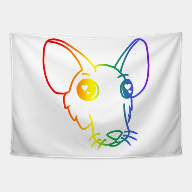 Rat Derp (Rainbow Version) Tapestry by Rad Rat Studios