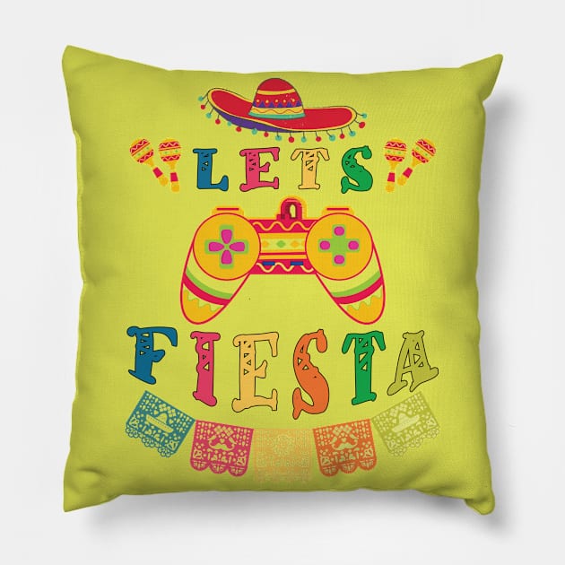 Lets Fiesta Gamer Pillow by Kishu