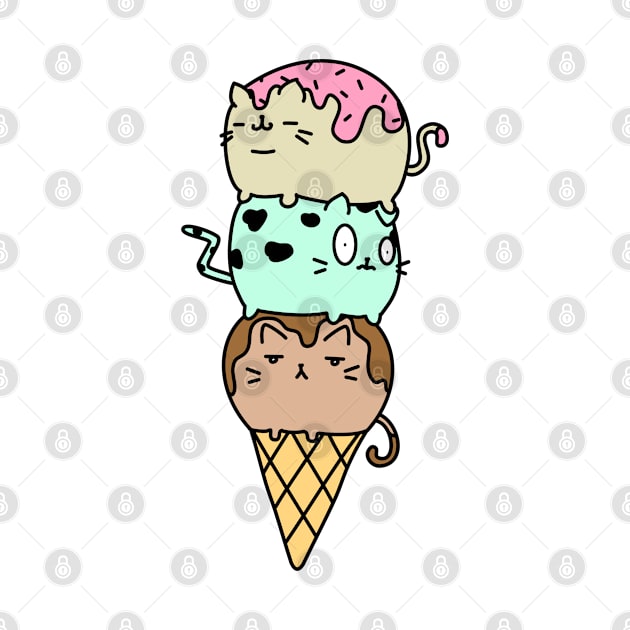 Ice Cream Cat Cute Chocolate Summer Sweets by Kibo2020