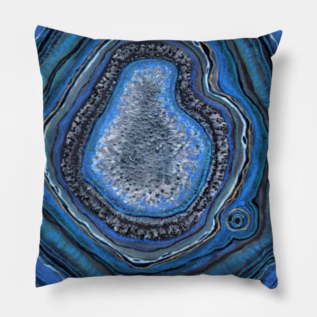 LAPIS LAZULI GEODE ART ULTRAMARINE BLUE RARE Pillow by ArtisticEnvironments