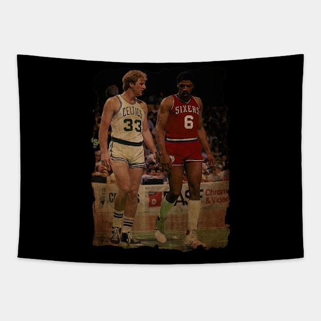 Larry Bird and Julius Erving Tapestry by CAH BLUSUKAN