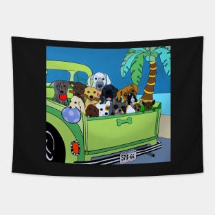 Pick up doggy's, it's party time on the beach. Tapestry