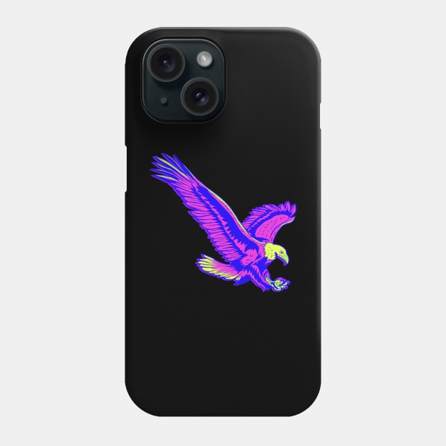 Neon Eagle Diving Phone Case by Joebarondesign