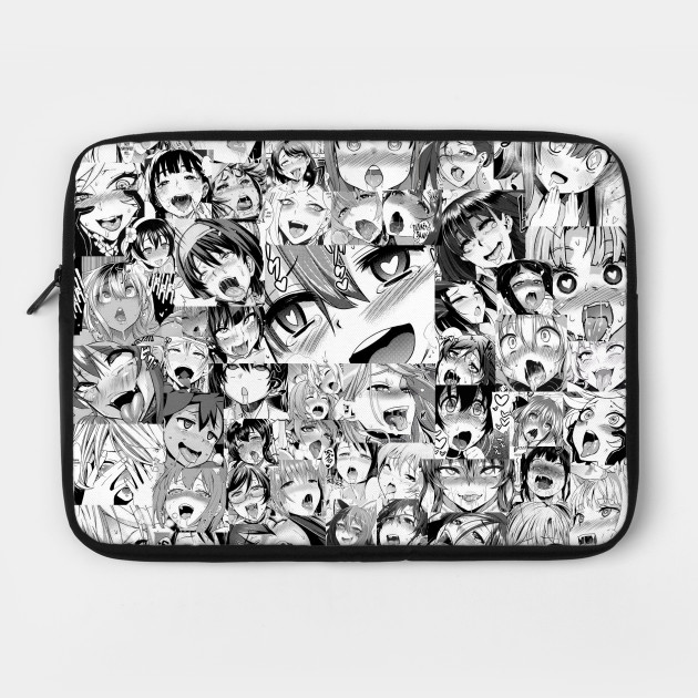 Ahegao Manga Girls Collage Anime Laptop Case Teepublic