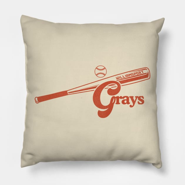 Defunct Williamsport Grays Baseball Team Pillow by Defunctland