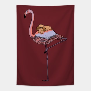 Flamingo and Poodle Tapestry