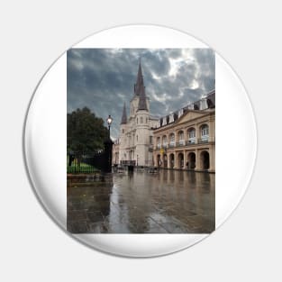 St Louis Cathedral on a Rainy Day Pin