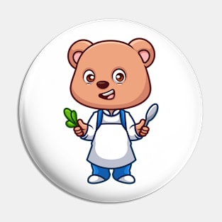 Chef Bear Cute Cartoon Pin