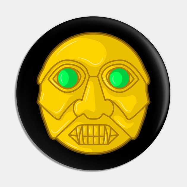 Ancient Colombian Monkey Mask Face Pin by Drumsartco