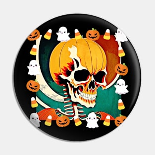 Skull inside Halloween Picture Frame Pin