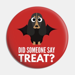 Black and Tan Coonhound Halloween Trick or Treat Pin