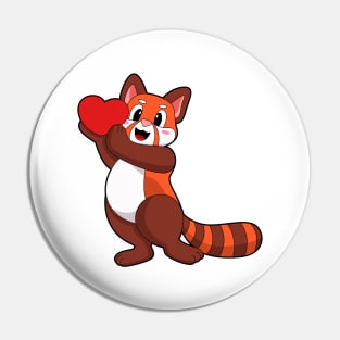 Red panda at Love with Heart Pin