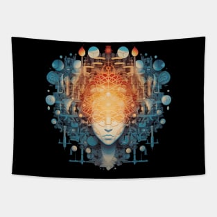 Lighthearted Pop Culture Sci-Fi Design Tapestry