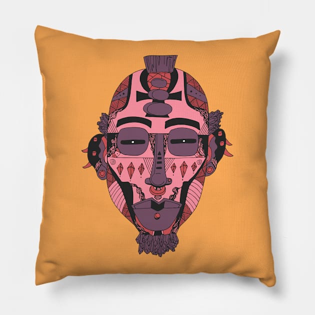 Ambrose African Mask 5 Pillow by kenallouis