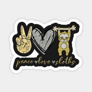 Funny Peace Love Sloth Magnet