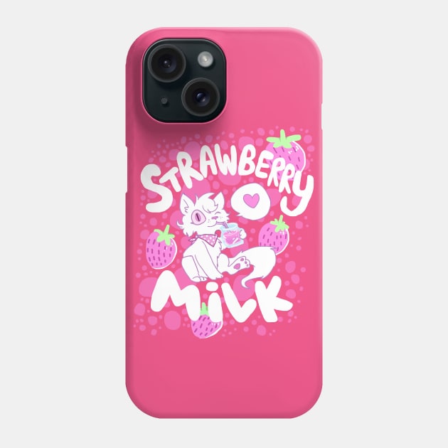 Strawberry Milk Kitty (Full Version) Phone Case by sky665