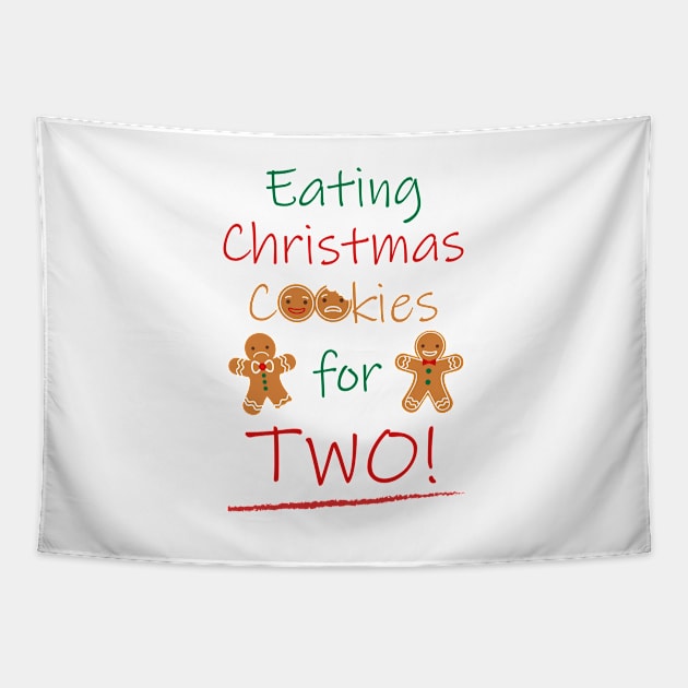 Eating Christmas Cookies For Two Tapestry by davidisnoartist