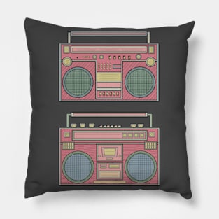 Red Classic Boombox Pillow