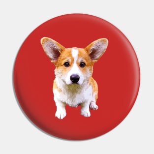 Corgi Puppy Sitting Red and White Pembroke Welsh Corgi Pin