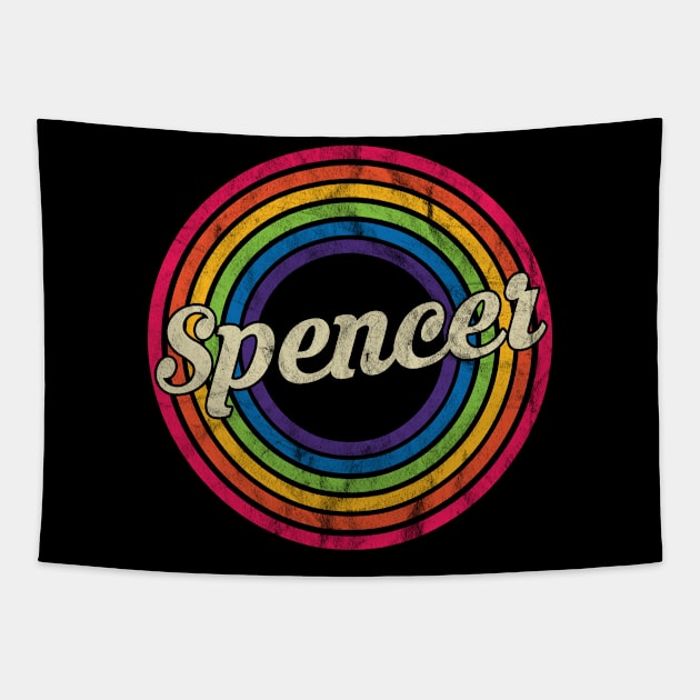 Spencer - Retro Rainbow Faded-Style Tapestry by MaydenArt