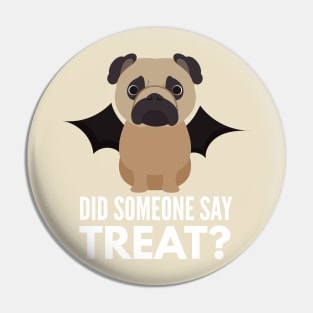 Pug Halloween Trick or Treat Pin