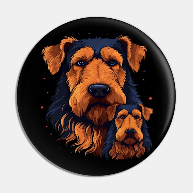 Airedale Terrier Fathers Day Pin by JH Mart