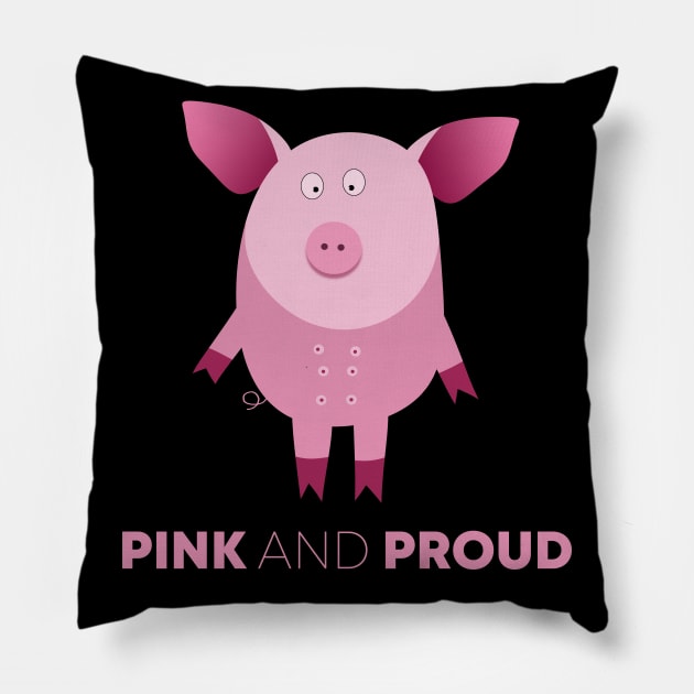 Pink Pig Pillow by BennyBruise